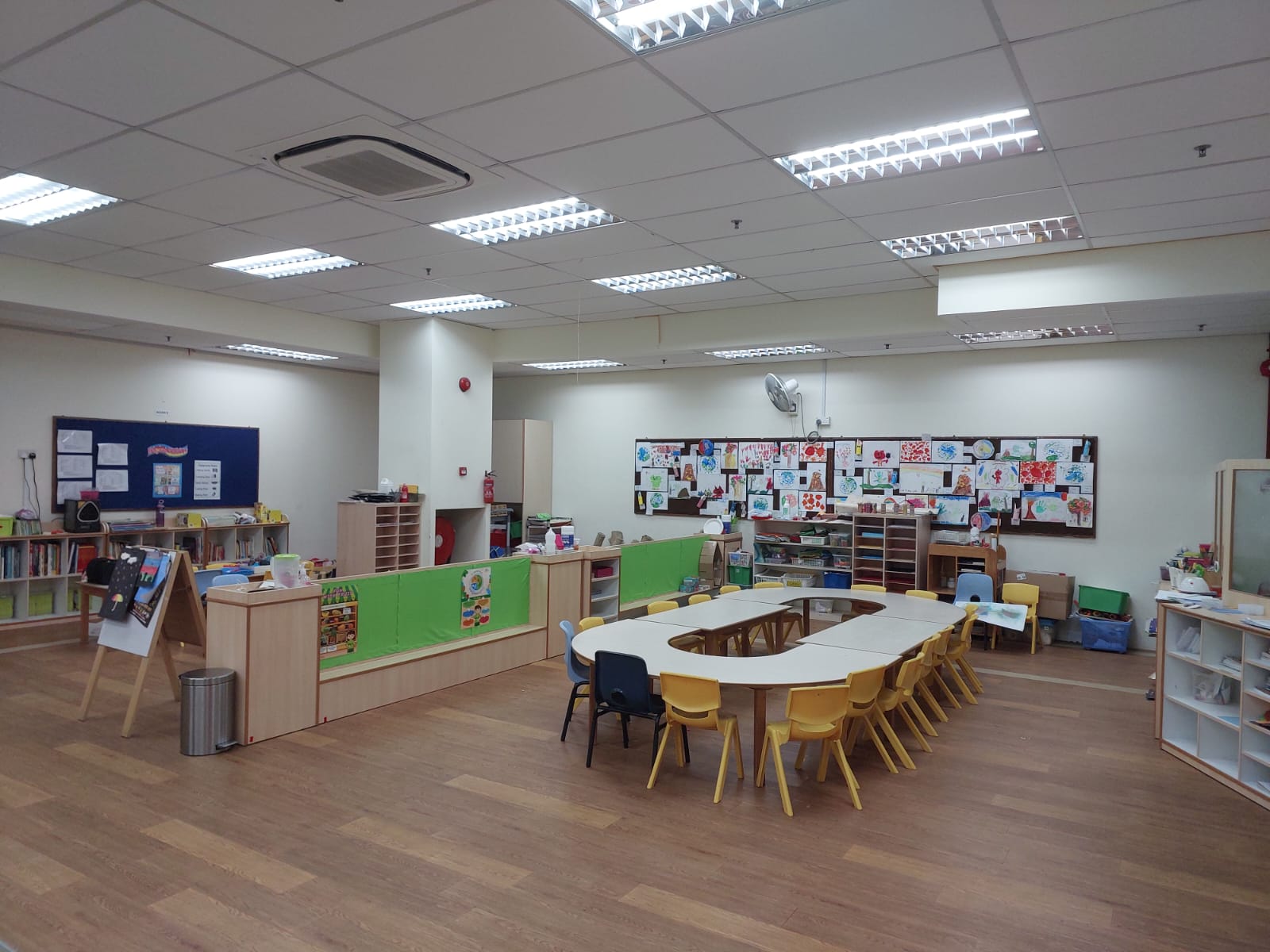 Art corner with creative materials
