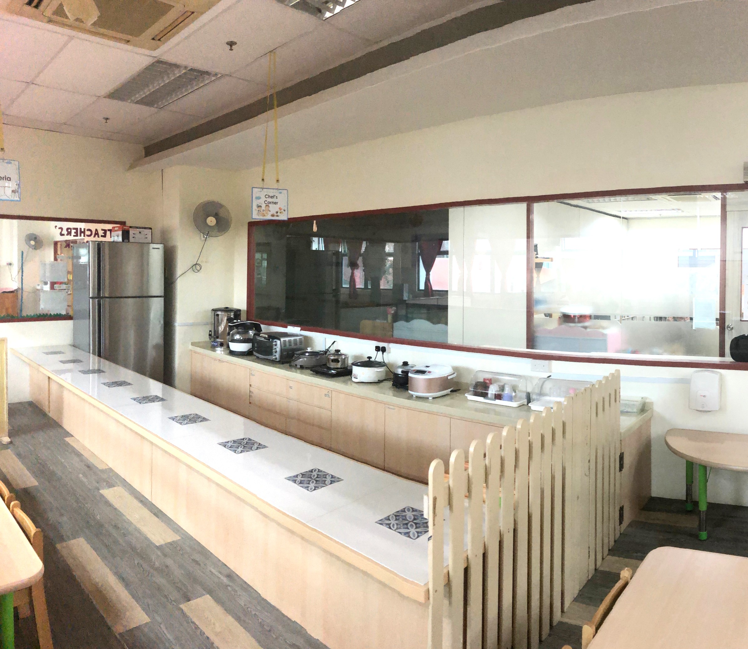 Child-sized practical learning kitchen